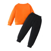 Halloween Bone Print Top And Trousers Two-piece Set