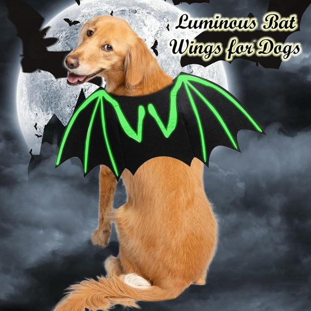 Dog Halloween Costumes Dog Bat Costume Cool Luminous Skeleton Bone Bat Wings Pets Cosplay Costumes Dress Up Apparel For Small Medium Large Cats And Dogs