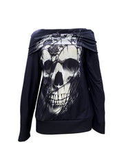 Women's Halloween Fashion Temperament Skull Top