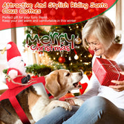 S-M-L-XL Options -- 1Pc Pet Christmas Costumes Red Winter Coat For Dog Riding Santa Claus With Bell Clothes New Year Outfit Cosplay Costumes Party Dress Up For Cats