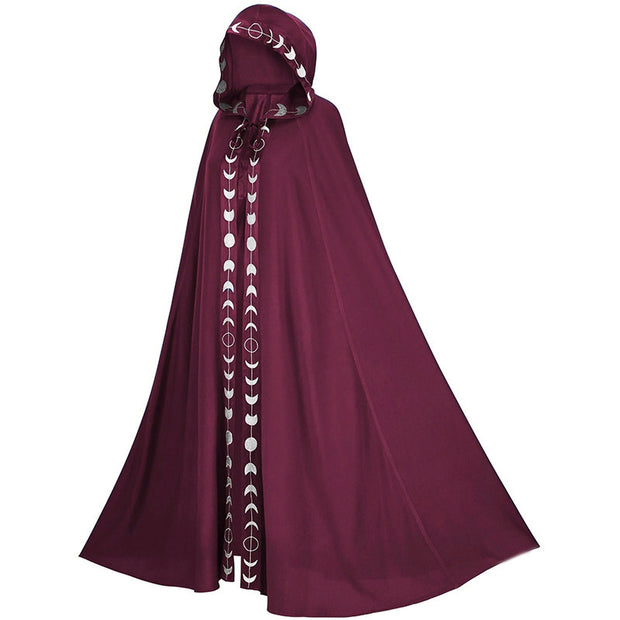 Hooded Cloak Medieval Renaissance 5 Color Printed Cloak Halloween Cosplay Costume New Fashion Festival Play Costume Halloween Costumes