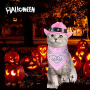 Cat Cowboy Costume Cat Cowboy Hat And Bandana Set Cat Halloween Costumes Cowboy Cat Pet Costume Funny Halloween Costumes For Cats Kittens Pets