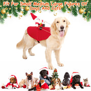 S-M-L-XL Options -- 1Pc Pet Christmas Costumes Red Winter Coat For Dog Riding Santa Claus With Bell Clothes New Year Outfit Cosplay Costumes Party Dress Up For Cats