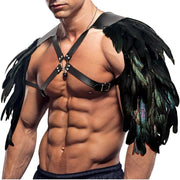Medieval Feather Leather Shoulder Armor Chest Strap
